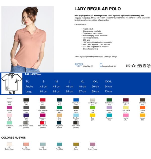 Lady Regular Comfort info Camiseta Lady Regular