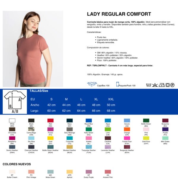 Lady regular Info Camiseta Lady Regular Comfort