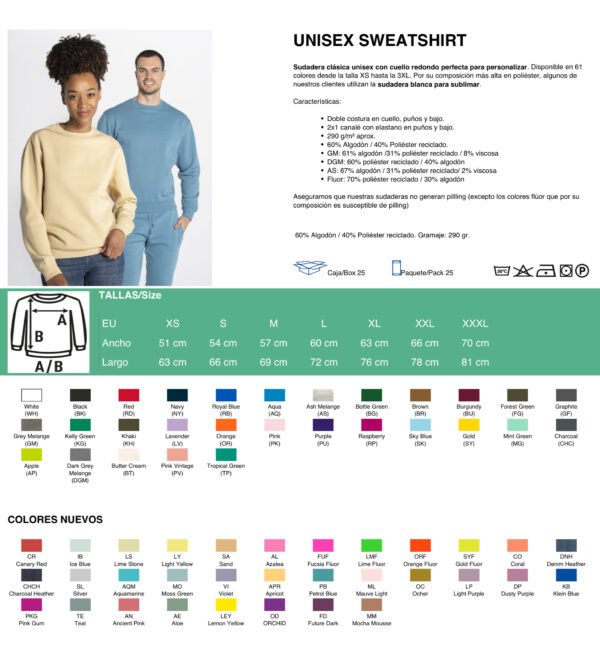 Sudadera Unisex info Sudadera Unisex Clásica